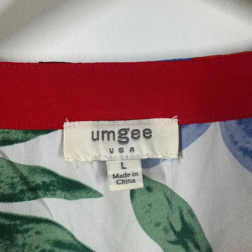 Umgee Floral Blouse - Red, Green, Blue - Picture 4 of 7